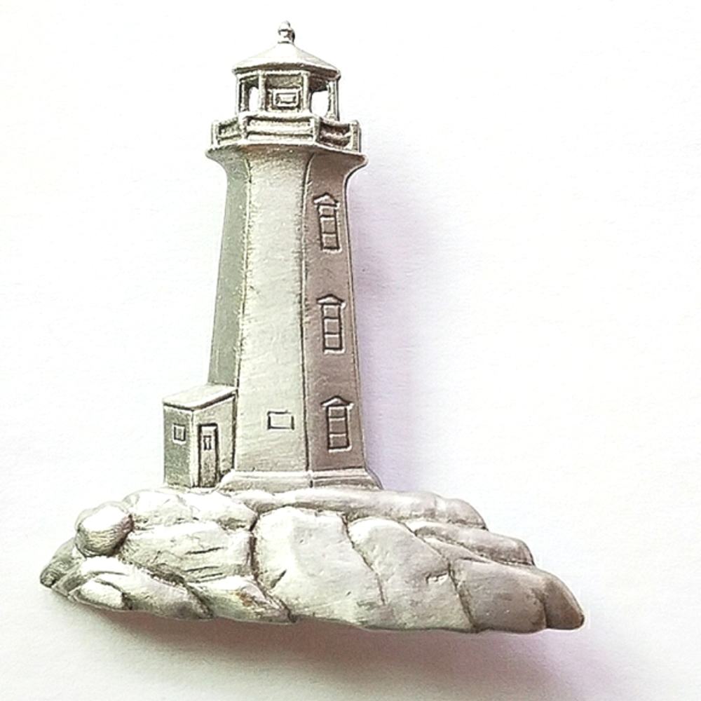 Vintage JJ Jonette Jewelry Lighthouse Pin Brooch